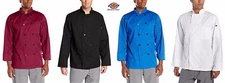 Dickies Men's Paolo Classic Chef Coat Basic Long Sleeve Chef Jackets DC122