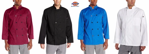 Dickies Men's Paolo Classic Chef Coat Basic Long Sleeve Chef Jackets DC122 - product listing photo