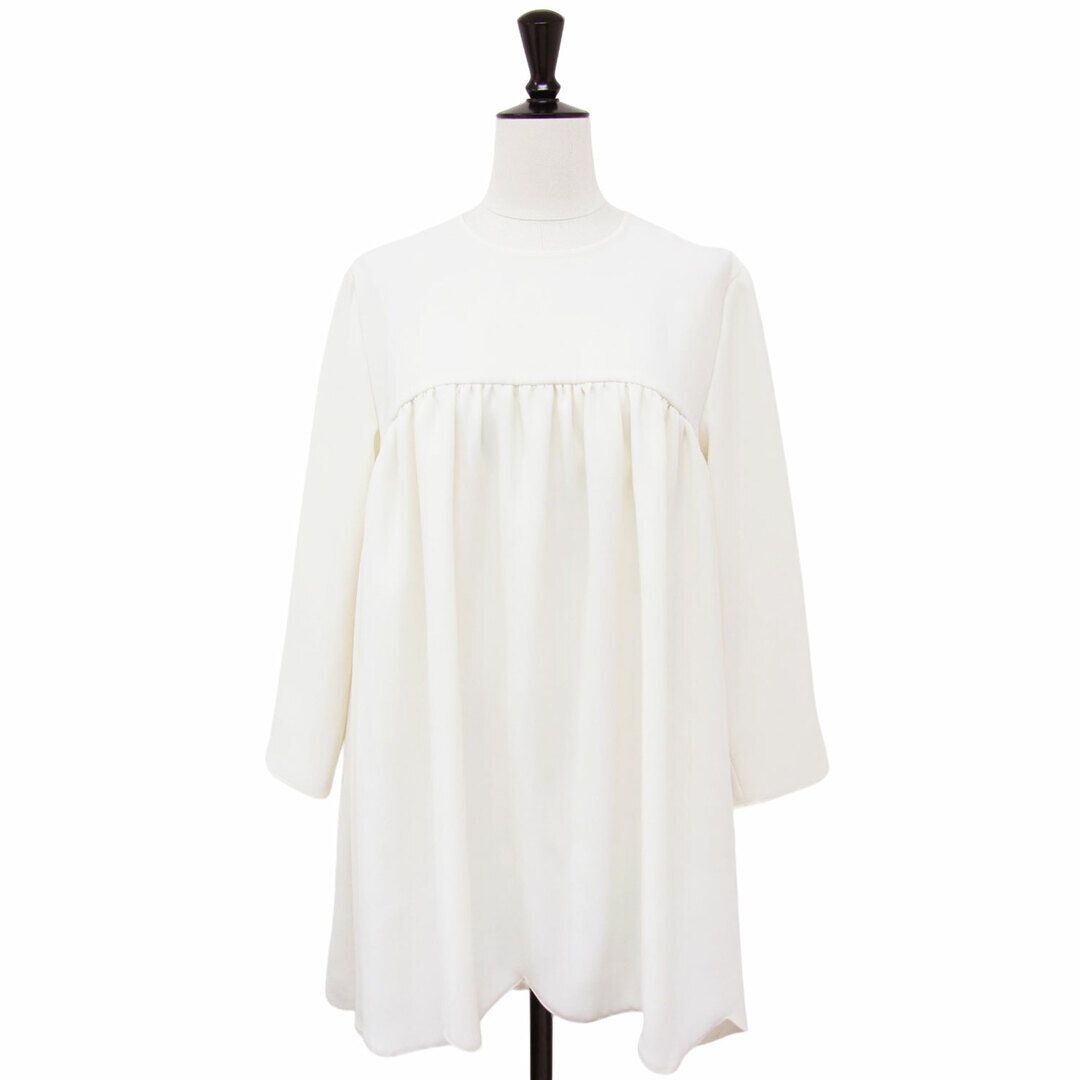 YOKO CHAN Yokochan Blouse White Size: 36 (S) Hem Scalloped YOKO CHAN Yokochan Blouse White Size: 36 (S) Hem Scalloped