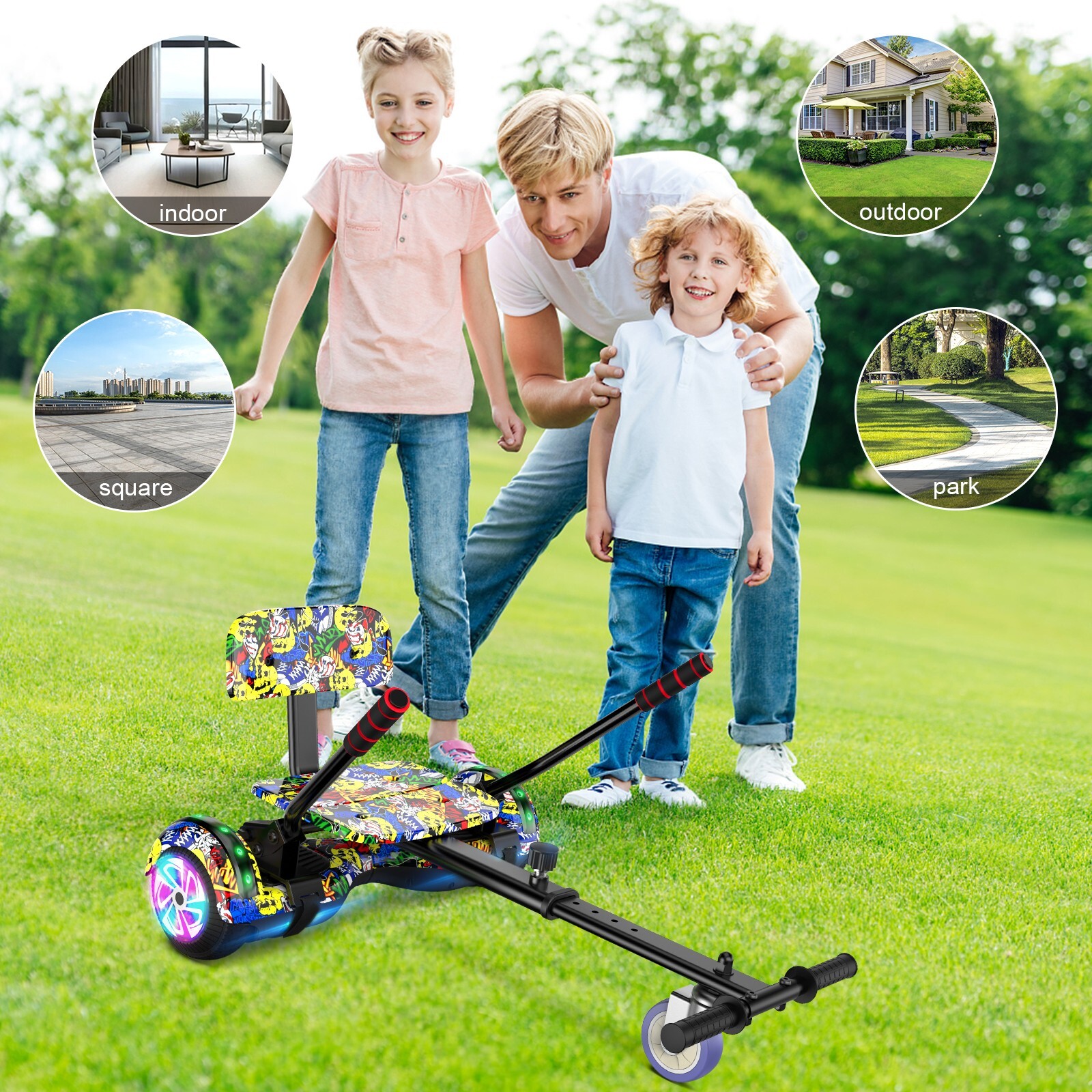 6.5'' Hoverboard Electric Self-Balancing Scooters & GO Kart Hover board for kids