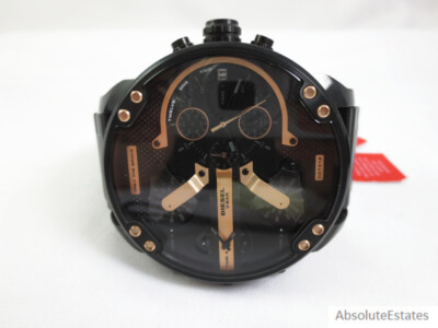 NEW Diesel Mr Daddy 2.0 Black Rose Gold DZ7312 Large Mens 