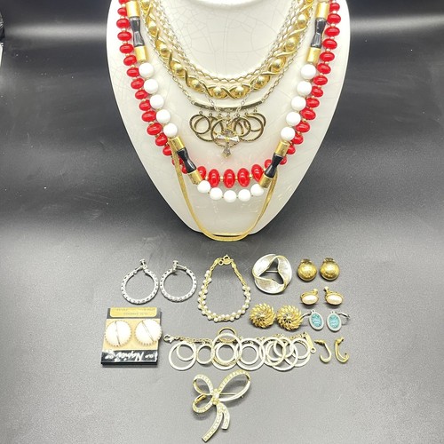 Lote a granel pendientes collares broches Napier firmados bisutería vintage