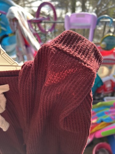 Cat And Jack Kids Joggers Burgundy Size 7/8 - Picture 4 of 5