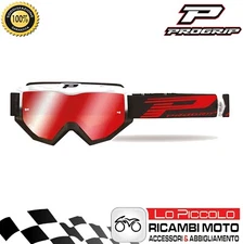 Motorcycle Mask Red/White/Black Progrip Motorcycle Goggles Mirror Lens