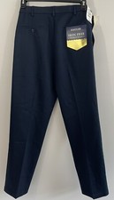 NEW Haggar Iron Free Pants Khakis Mens sz 34 x 34 Navy Blue Classic Fit Comfort