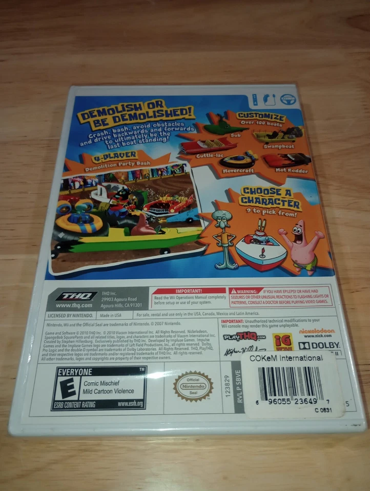 SpongeBob's Boating Bash Nintendo Wii Brand New Sealed  - Image 2 of 3