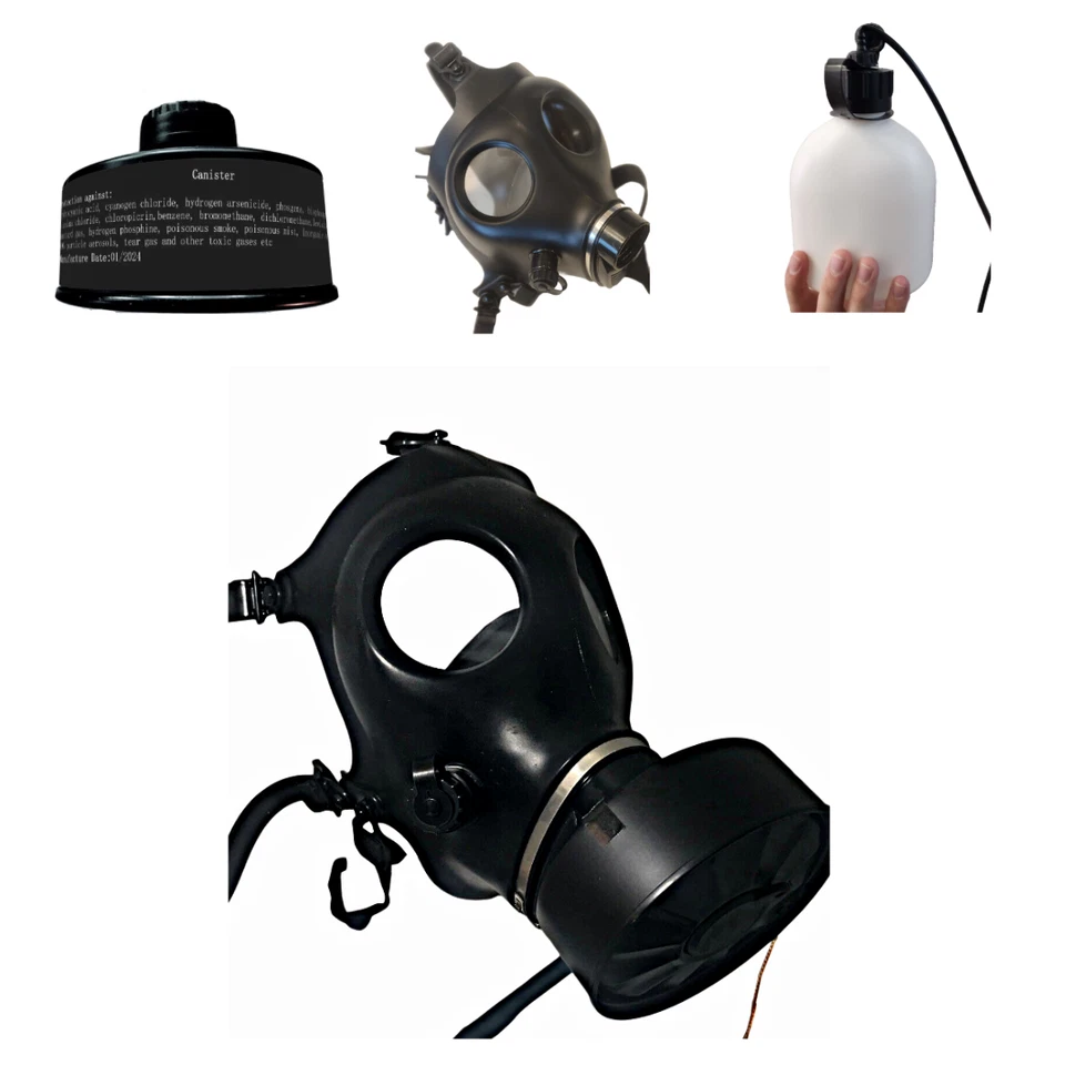MASCARILLA GAS israelí SafeGuardian con FILTRO Premium de 40 mm y BOTELLA DE 36 OZ/MANGUERA DE 38' Foto 4 de 4
