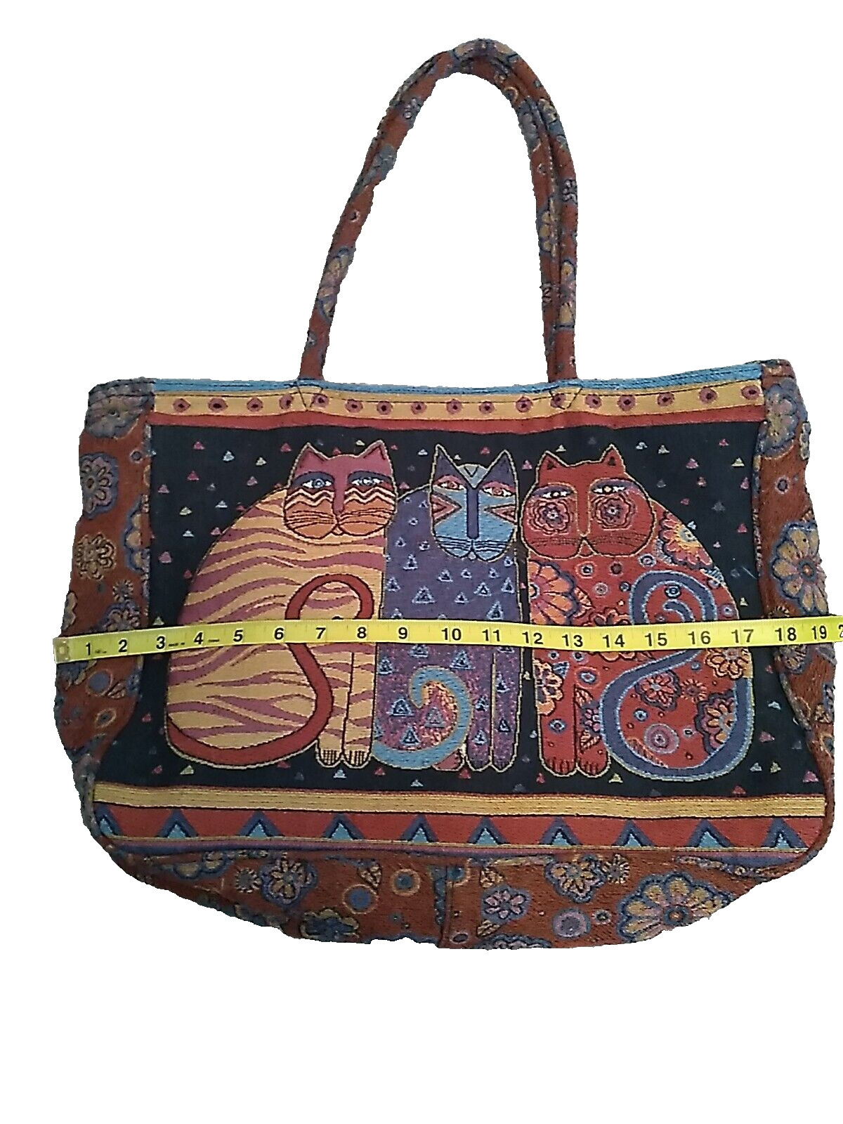 Laurel Burch Double Handle Multi Colored Tapestry… - image 4