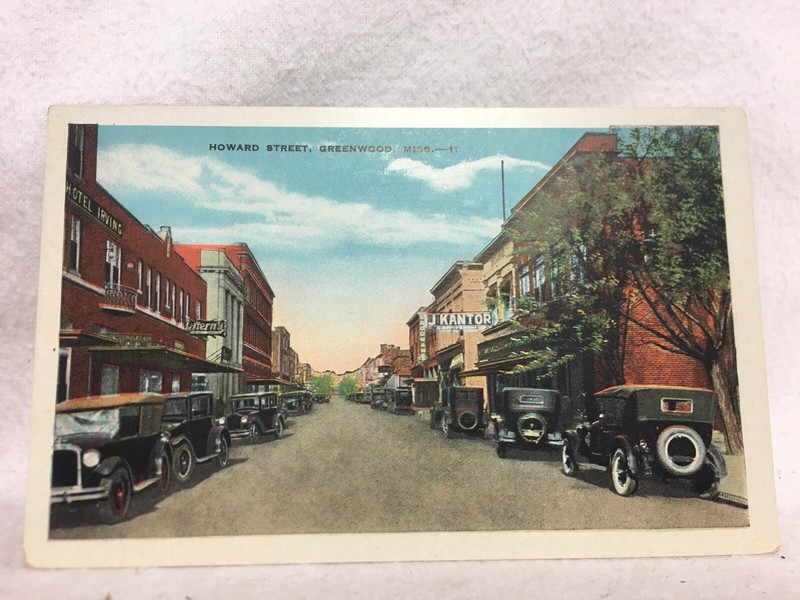 Howard Street Scene GREENWOOD MISSISSIPPI POSTCARD