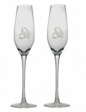 Personalised Wedding Ring Crystal Champagne Flutes With Gift Box, Wedding Gift