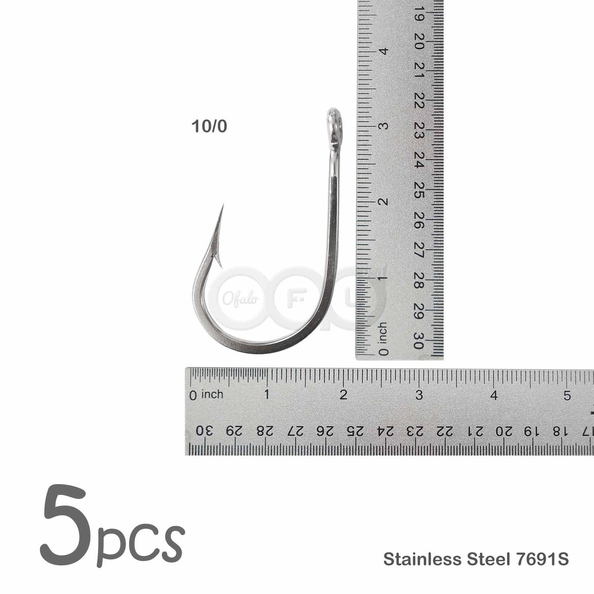 5pcs Size 10/0 Fishing 7691S Stainless Steel Hook Big Game Southern Tuna Hooks 5pcs Size 10/0 Fishing 7691S Stainless Steel Hook Big Game Southern Tuna Hooks