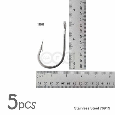 5pcs Size 10/0 Fishing 7691S Stainless Steel Hook Big Game Southern Tuna Hooks | eBay 5pcs Size 10/0 Fishing 7691S Stainless Steel Hook Big Game Southern Tuna Hooks | eBay