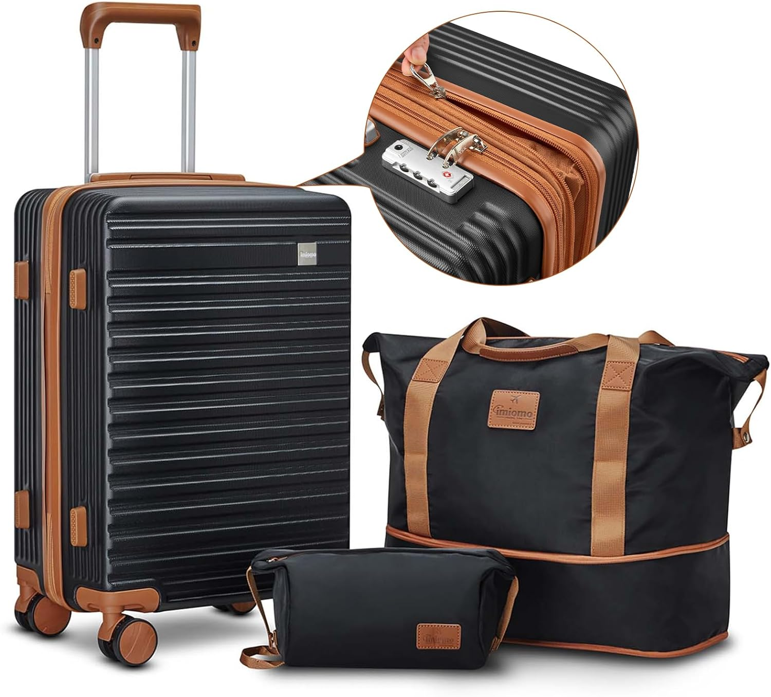 Imiomo Carry on Luggage Sets,20 Inch Expandable Carry-On Suitcase with Spinner W-image