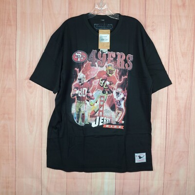 #ad Mitchell amp; Ness Mens T Shirt Sz XL Black San Francisco 49ers Neck Jerry Rice $26.94