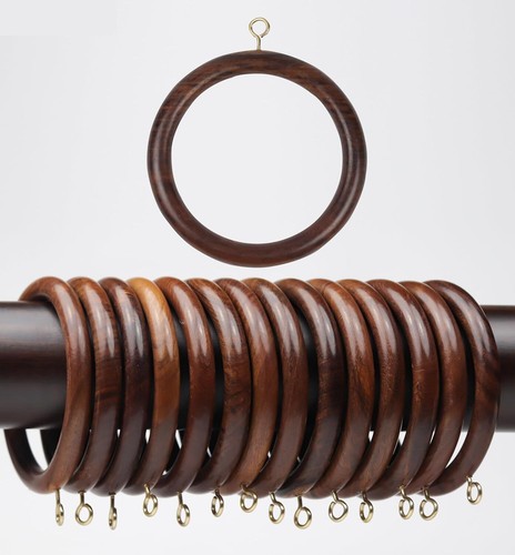 Wooden Curtain Brown Drapery Handmade Durable Rod Rings - Bild 7 von 7