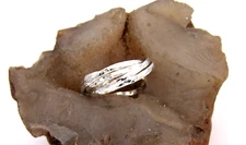 Hand Made Hammered Solid.925 Sterling Silver Interlocking Five Band Rolling Ring