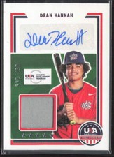 2022 Panini USA Baseball #SSS-DH Dean Hannah Patch Auto /299