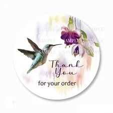 30 Hummingbird Thank You Labels Scrapbook Stickers 1.5" Round Envelope Seals
