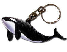 Orca Whale Keychain Wooden