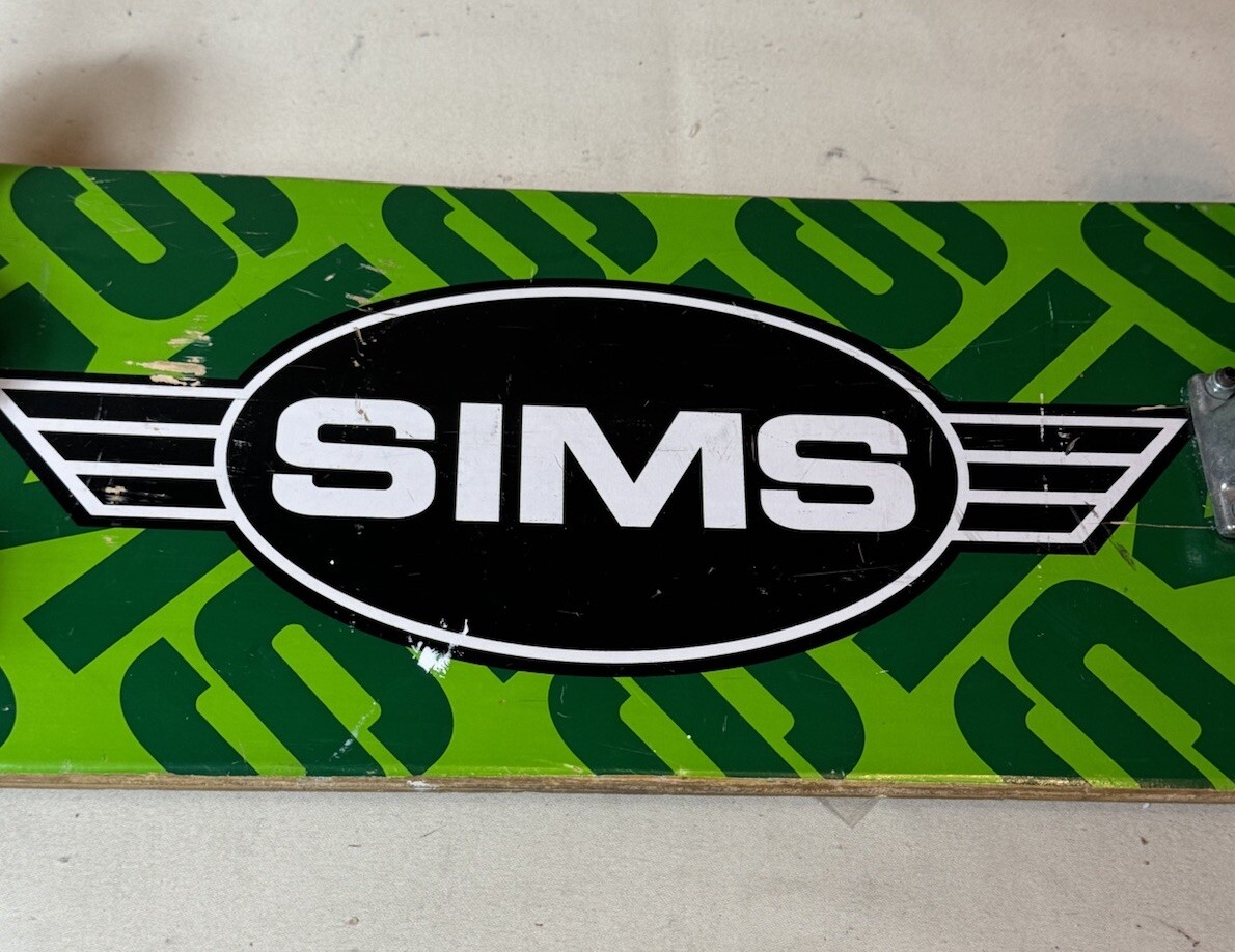 Vintage Sims Gull wings Skateboard Deck W/ Mongoose Trucks