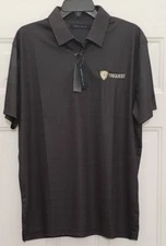 Men's Perry Ellis Polo Shirt Medium 3 Button Collar Green NWT Triquest Emblem