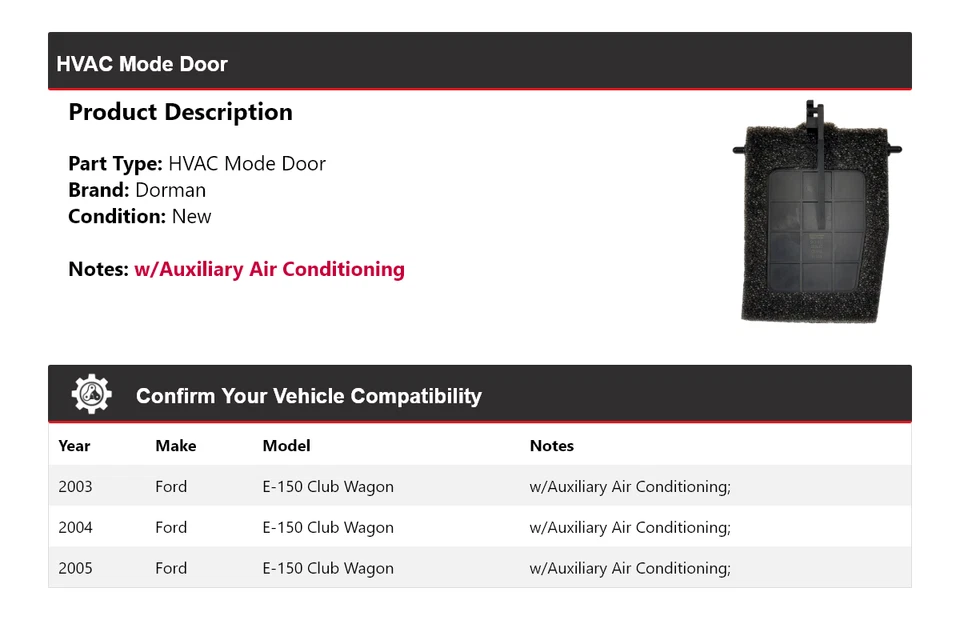 Ford E-150 2003-2005 Club Wagon Dorman puerta modo climatización 2004 Foto 2 de 4
