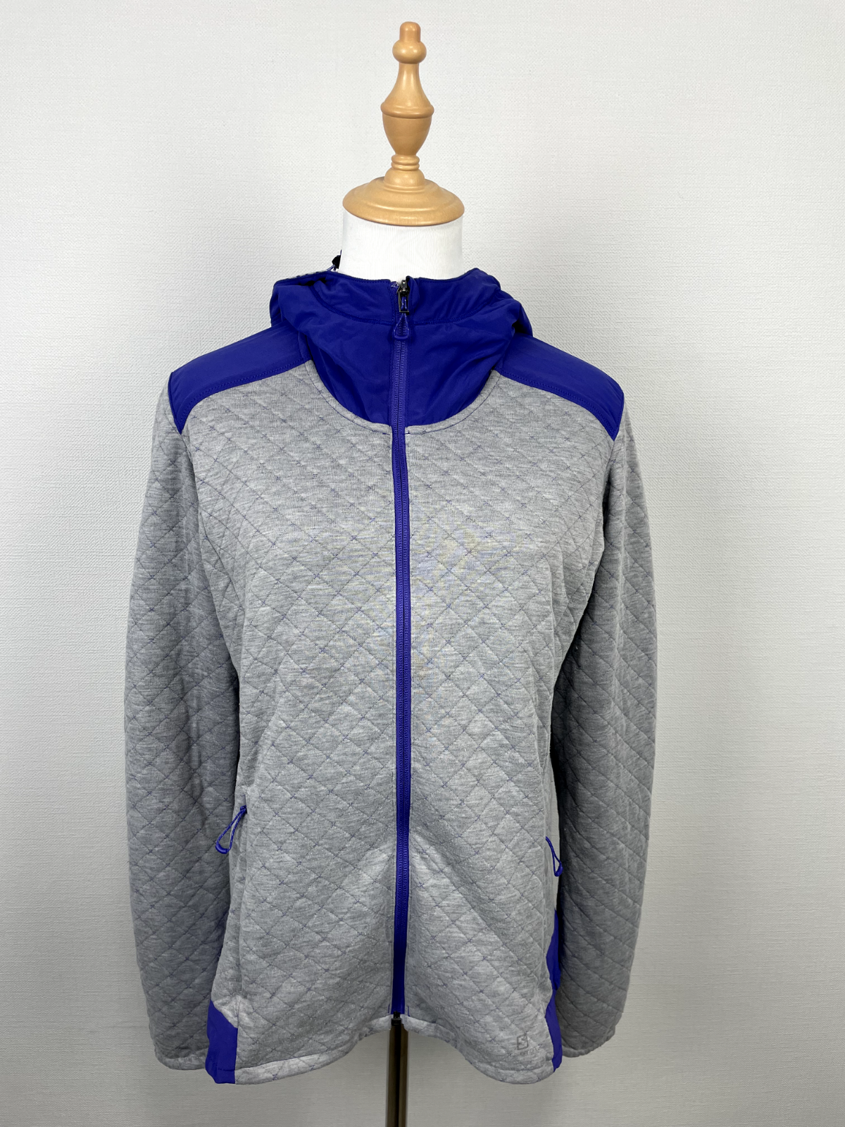 Giacca a vento Salomon AdvancedSkin donna grigia full zip con cappuccio taglia L