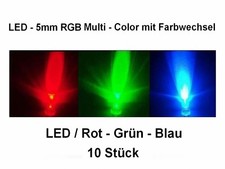 LED - 5mm Multi Color Rainbow Fast Flash RGB Red, Green, Blue 10 Stück Neu