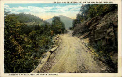 USA Vintage Postcard 1937 Pinnacle Mt. Michell North Carolina Amerika America