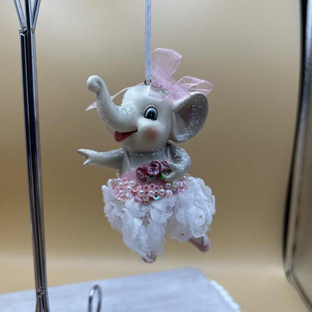Pink Ballerina Elephant In Tutu Resin Christmas Ornament From Hobby Lobby