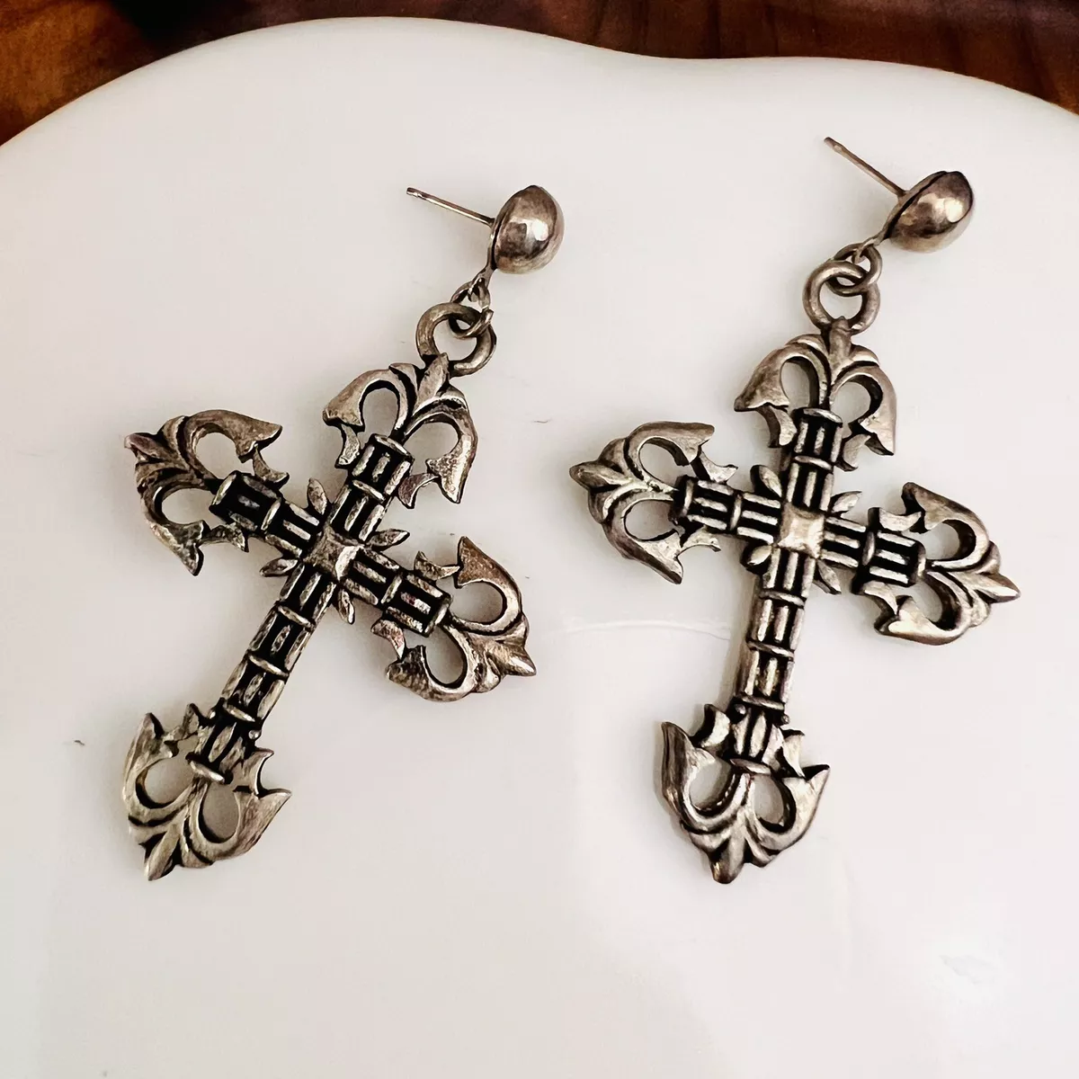 Vintage cheap cross earrings