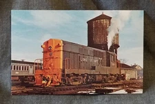 LMH Postcard LONG ISLAND Railroad FM H15-44 LIRR 1508 Water Tank Oyster Bay 1956