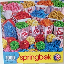 SPRINGBOK 1000 Piece Jigsaw Puzzle Technicolor Treats Popcorn 24x30" Challenging
