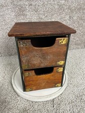 Comodino Rustico Multifunzione in Legno con Struttura in Metallo Nero 9"x6" Marrone