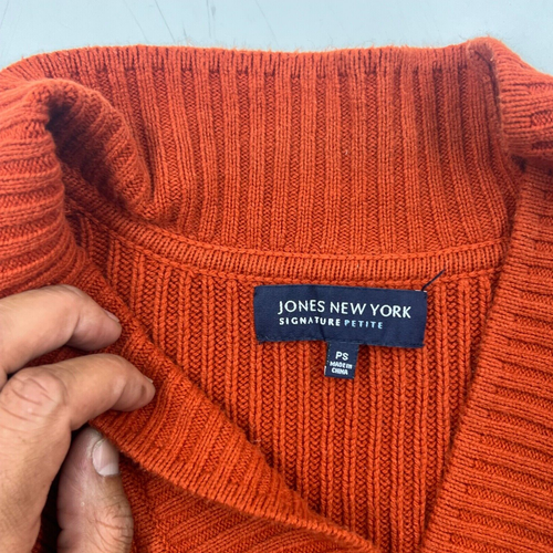 Jones New York Womens Cardigan Sweater Size S Peitte Orange Casual Long Sleeve - Picture 3 of 9