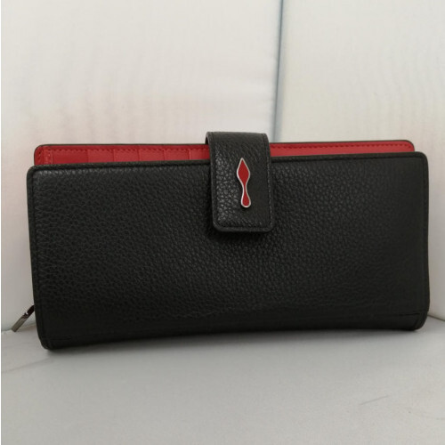 Christian Louboutin Paloma Calf Leather Long Wallet, Black Christian Louboutin Paloma Calf Leather Long Wallet, Black