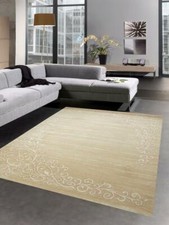 Designer Teppich Wohnzimmerteppich Ornamente Glitzer beige creme