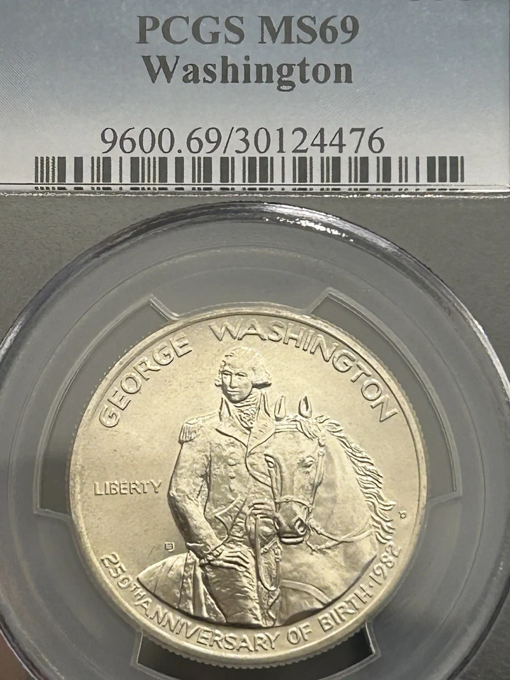 1982 D Silver 50C George Washington Commemorative PCGS MS69 | - Image 4 of 4