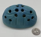 Vintage Van Briggle Pottery Ceramic Flower Frog Matte Ming Turquoise Blue Glaze