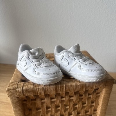 Nike Air Force 1 White Leather Low Top Lace-Up Sneakers Toddler US 3C