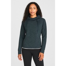 GapFit Women's Heathered Gray Cowl Neck Hoodie Long Sleeve Athletic M 66-28