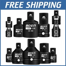 10-Piece Impact Socket Adapter Set, CR-MO Steel Kit