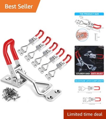 Versatile 6 Pack of Adjustable Toggle Latches with 330Lbs Strength & Screws