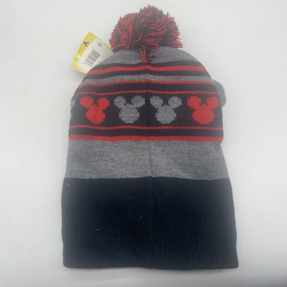 Conjunto de gorro e luvas Disney infantil meninos preto vermelho Mickey Mouse 2T-5T - Imagem 2 de 4