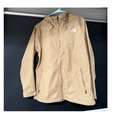 The North Face Women's Beige Hooded Rain Jacket XL Lightweight Zip