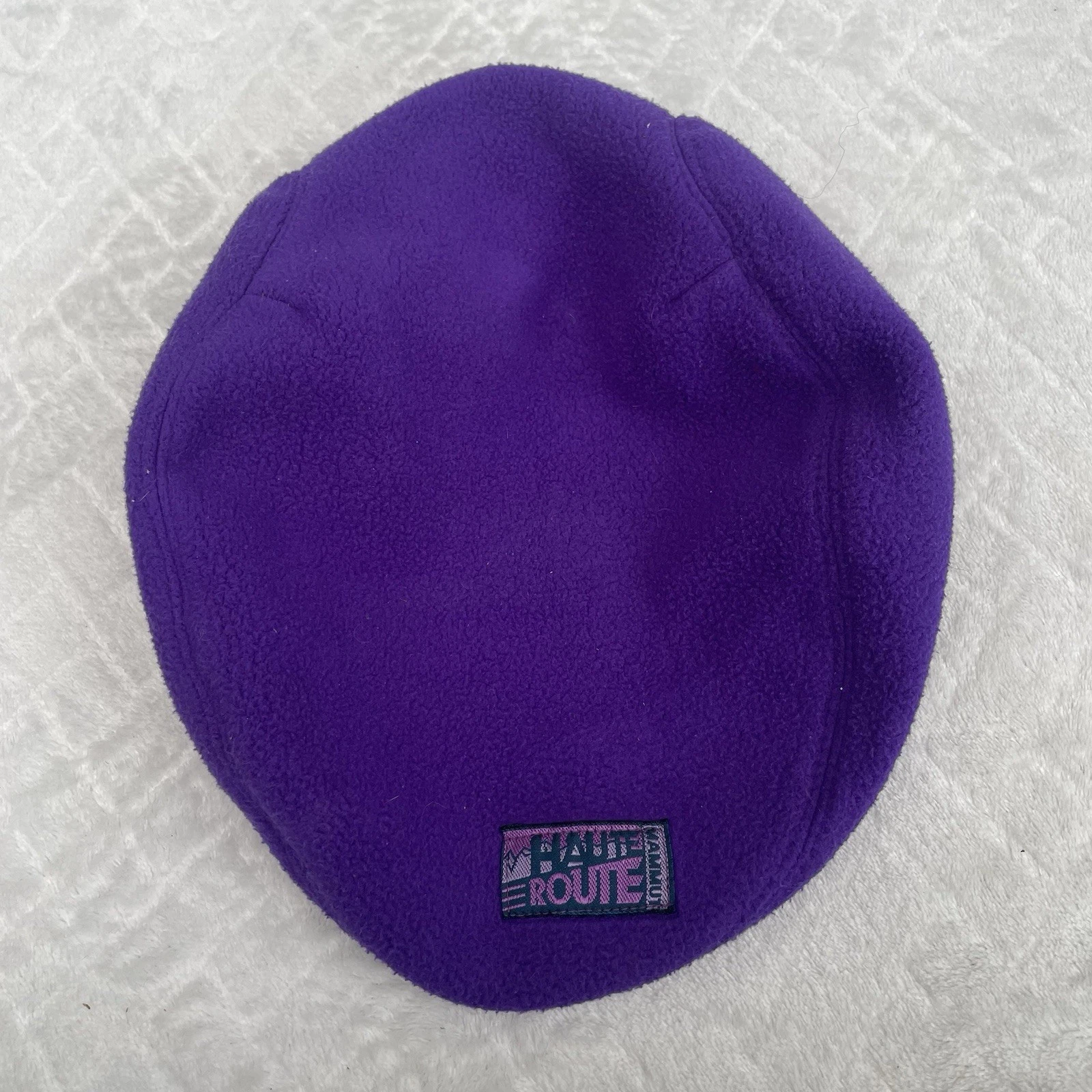 Vintage Haute Route Mammut Flat Cap Hat Sz L Purple Fleece Retro 80s 90s Ski