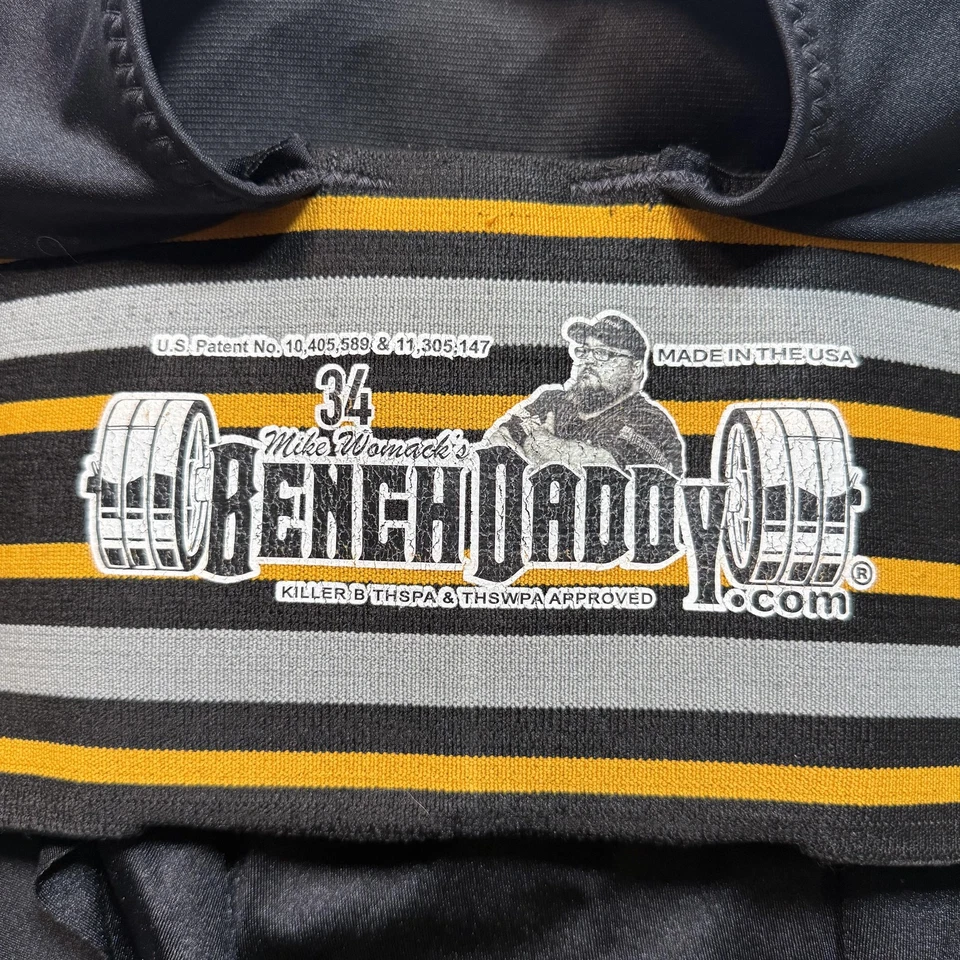 BenchDaddy Mike Womack Killer B Bench Press Sling 34 Black Yellow USA Gear - Image 2 of 4