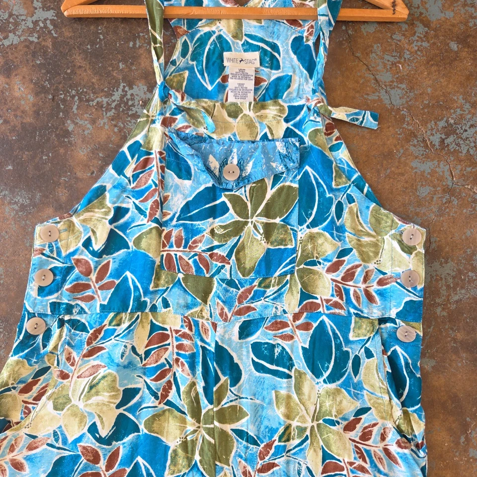 Mono Vintage Años 90 Boho Rayón Estampado Con Cuentas Talla S Ciervo Blanco Foto 3 de 4