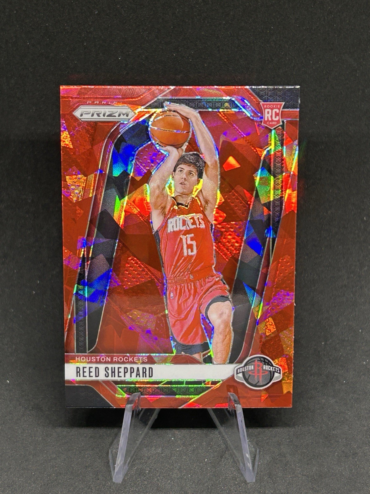 2024-25 Panini Prizm Reed Sheppard Red Ice Color Match RC Rookie #268 Rockets