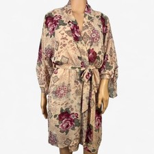 Vintage Red Label '70s California Dynasty Paisley Floral Patterned Mini Robe M